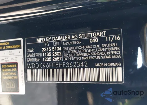 2017 Mercedes-Benz E 400 z USA, uszkodzony, nr VIN WDDKK6FF5HF362342